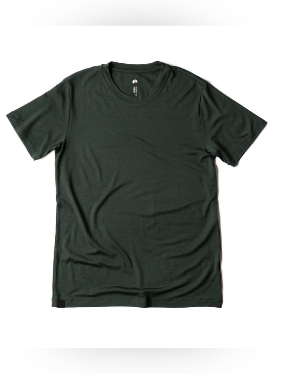 Outlier Other - OUTLIER NYC  ULTRAFINE MERINO CUT TWO T-SHIRT FOREST DEEP